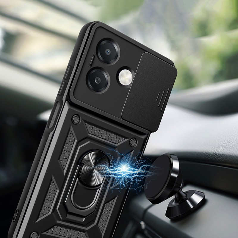 Bal-z Oppo A3x Kılıf Magnetik Standlı Kamera Korumalı  Sürgülü Vega Kapak