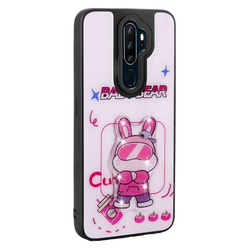 Bal-z Oppo A5 2020 Kılıf Parlayan Kabartmalı İkonik Figürlü  Amas Silikon Kapak