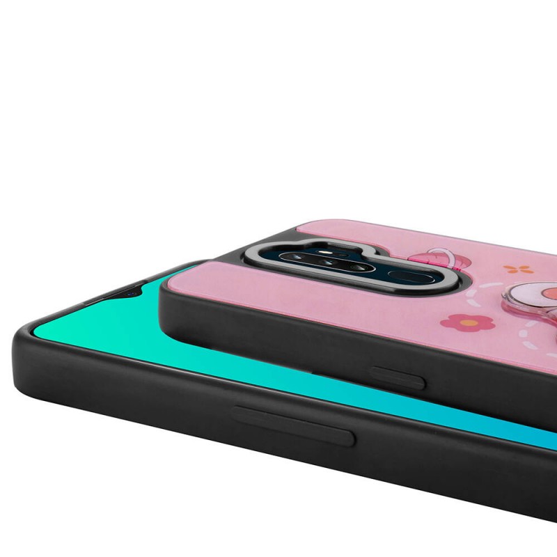 Bal-z Oppo A5 2020 Kılıf Parlayan Kabartmalı İkonik Figürlü  Amas Silikon Kapak