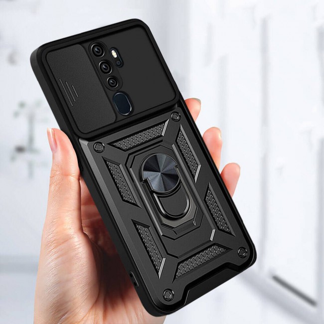 Oppo A5 2020 Kılıf Magnetik Standlı Kamera Korumalı Zore Sürgülü Vega Kapak Oppo A5 2020 Kılıf Magnetik Standlı Kamera Korumalı Zore Sürgülü Vega Kapak