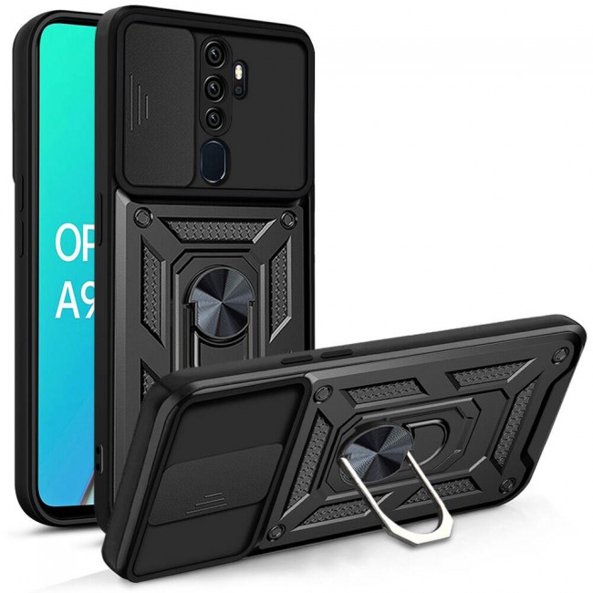 Oppo A5 2020 Kılıf Magnetik Standlı Kamera Korumalı Zore Sürgülü Vega Kapak Oppo A5 2020 Kılıf Magnetik Standlı Kamera Korumalı Zore Sürgülü Vega Kapak