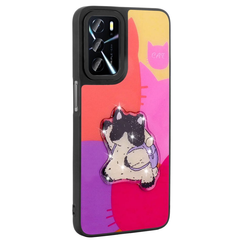 Bal-z Oppo A55 4G Kılıf Parlayan Kabartmalı İkonik Figürlü  Amas Silikon Kapak