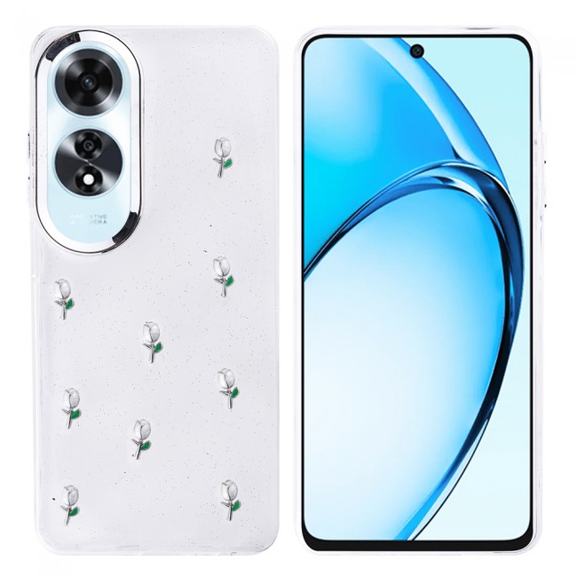 Oppo A60 Kılıf Airbag Tasarımlı Simli Şeffaf Zore Kutup Kapak Oppo A60 Kılıf Airbag Tasarımlı Simli Şeffaf Zore Kutup Kapak