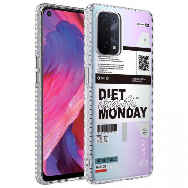 Oppo A74 4G Kılıf Airbag Kenarlı Renkli Desenli Silikon Zore Elegans Kapak Oppo A74 4G Kılıf Airbag Kenarlı Renkli Desenli Silikon Zore Elegans Kapak