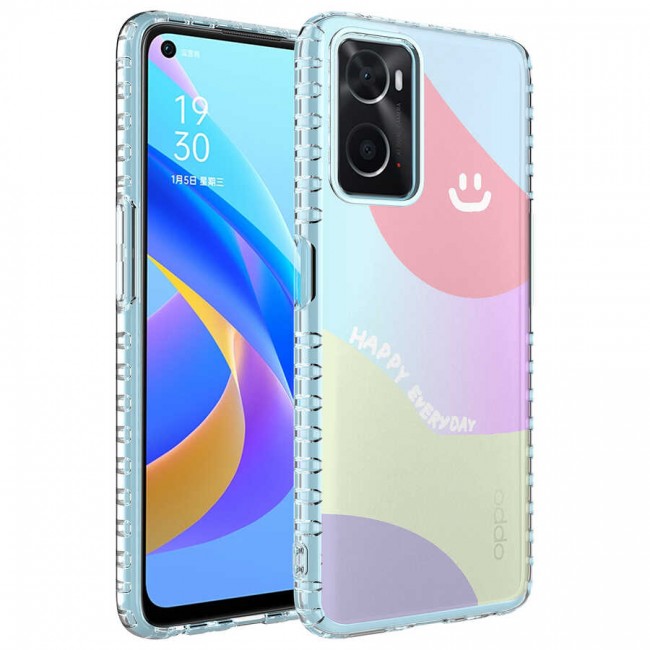 Oppo A96 4G Kılıf Airbag Kenarlı Renkli Desenli Silikon Zore Elegans Kapak Oppo A96 4G Kılıf Airbag Kenarlı Renkli Desenli Silikon Zore Elegans Kapak