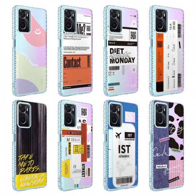 Oppo A96 4G Kılıf Airbag Kenarlı Renkli Desenli Silikon Zore Elegans Kapak Oppo A96 4G Kılıf Airbag Kenarlı Renkli Desenli Silikon Zore Elegans Kapak