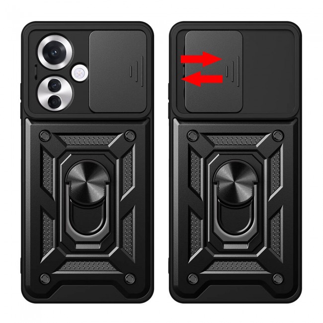 Oppo Reno 11F 5G Kılıf Magnetik Standlı Kamera Korumalı Zore Sürgülü Vega Kapak Oppo Reno 11F 5G Kılıf Magnetik Standlı Kamera Korumalı Zore Sürgülü Vega Kapak