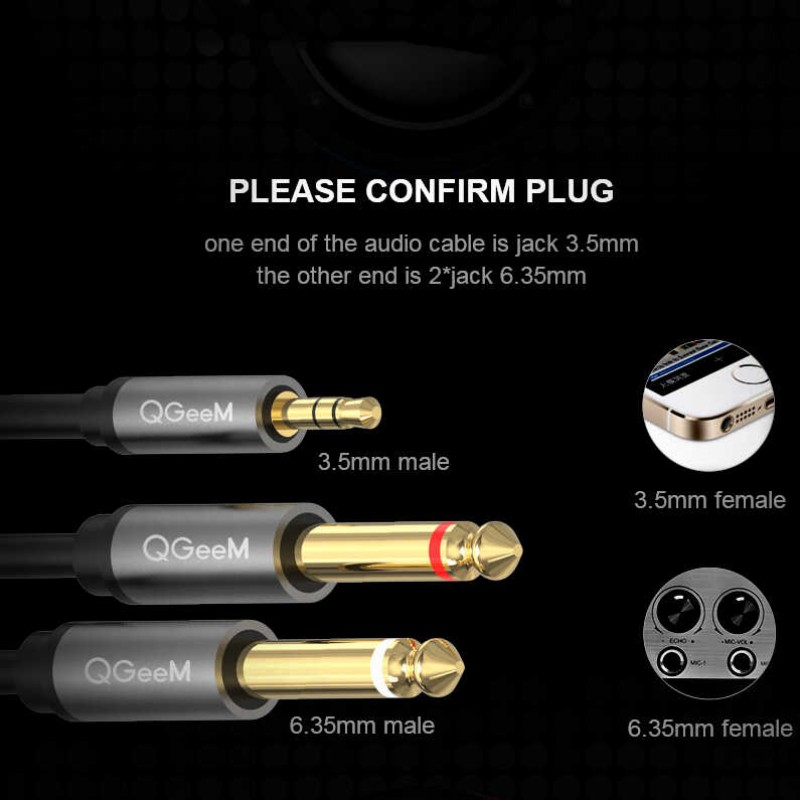 Bal-z Qgeem QG-AU01 3.5mm To 6.35mm Aux Audio Kablo 1M