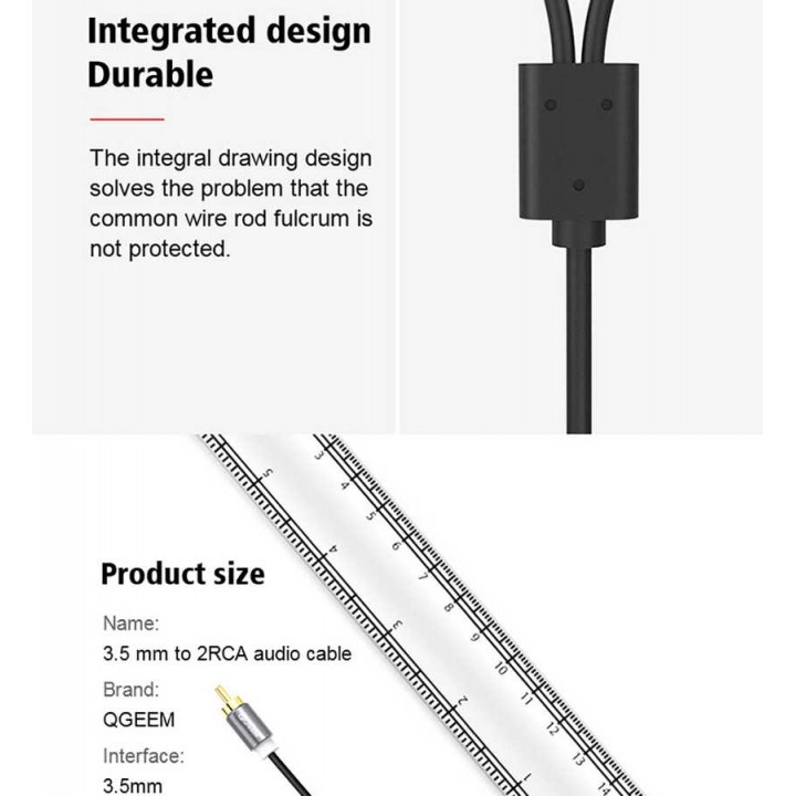 Qgeem QG-AU09 3.5mm To RCA Aux Audio Kablo 1.5M