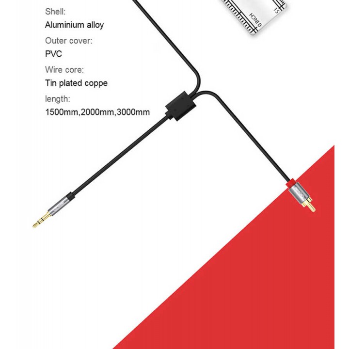 Qgeem QG-AU09 3.5mm To RCA Aux Audio Kablo 1.5M