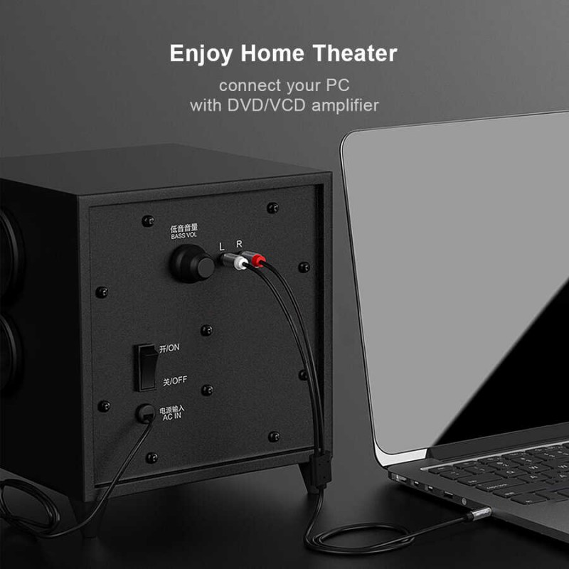 Bal-z Qgeem QG-AU09 3.5mm To RCA Aux Audio Kablo 5M