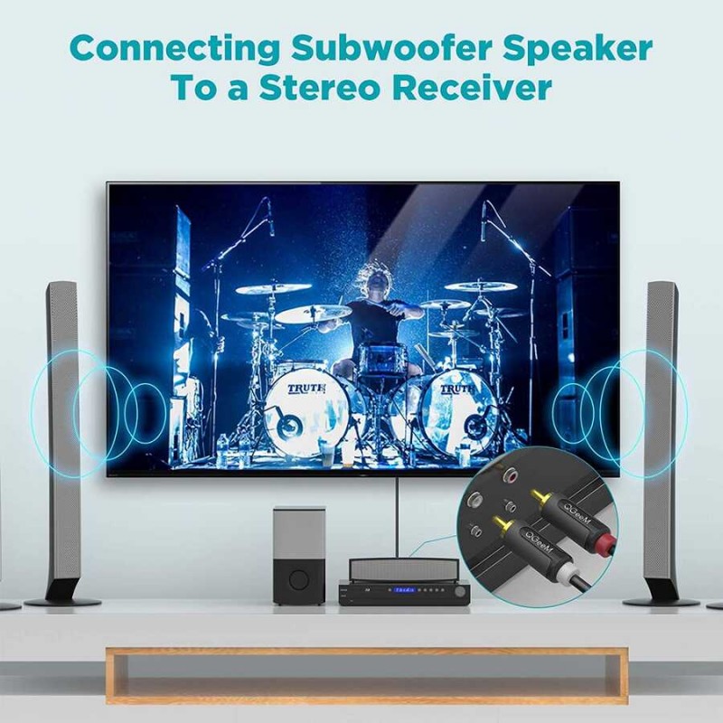 Bal-z Qgeem QG-AU12 Dual RCA Aux Audio Kablo 3.05M