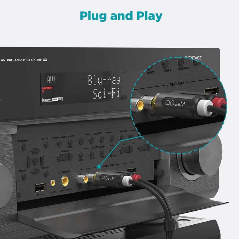 Bal-z Qgeem QG-AU12 Dual RCA Aux Audio Kablo 3.05M