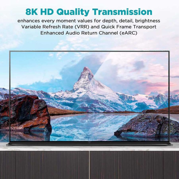 Qgeem QG-AV17 Görüntü ve Ses Aktarıcı HDMI Kablo 2.1 Versiyon 8K HD Kalite 48Gbps 0.91 metre