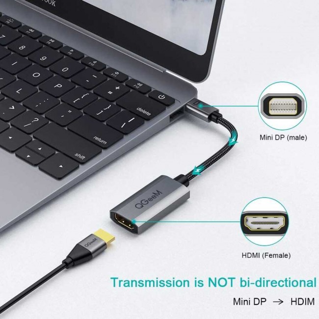 Qgeem QG-HD09 Mini Display Port To HDMI To Dönüştürücü Qgeem QG-HD09 Mini Display Port To HDMI To Dönüştürücü