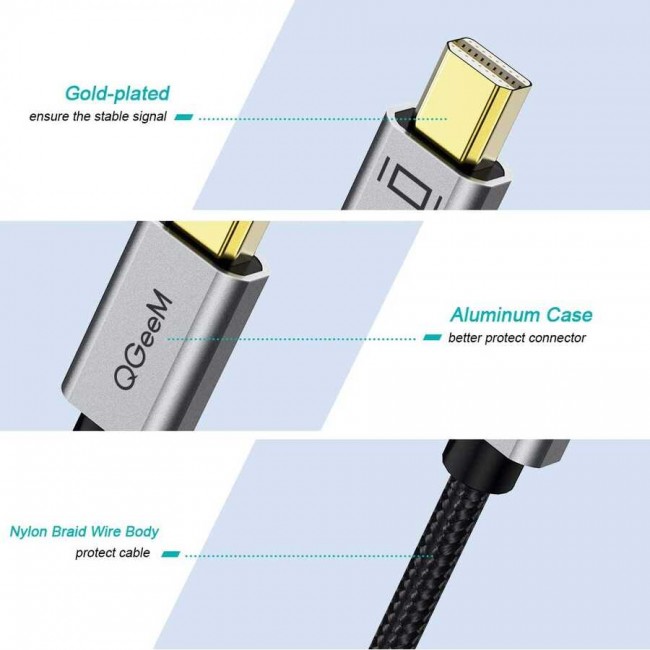 Qgeem QG-HD09 Mini Display Port To HDMI To Dönüştürücü Qgeem QG-HD09 Mini Display Port To HDMI To Dönüştürücü