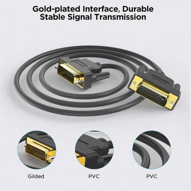 Qgeem QG-HD15 DVI Kablo 1.83M Qgeem QG-HD15 DVI Kablo 1.83M