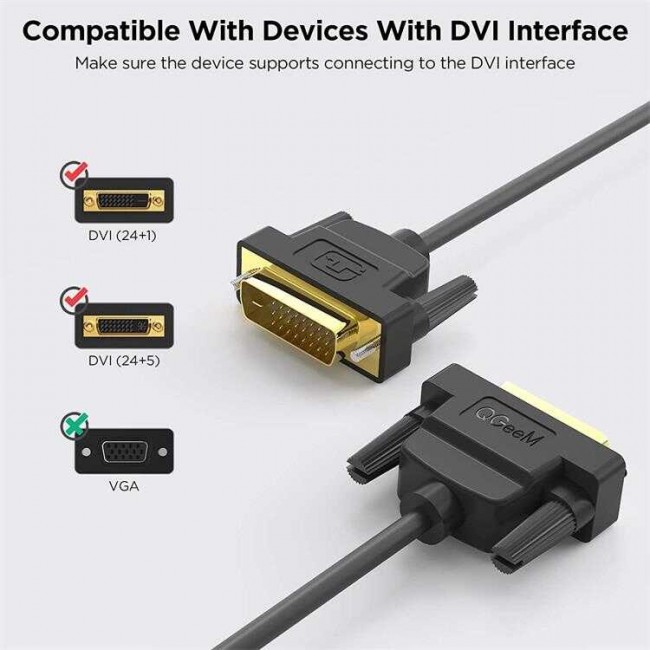 Qgeem QG-HD15 DVI Kablo 1.83M Qgeem QG-HD15 DVI Kablo 1.83M