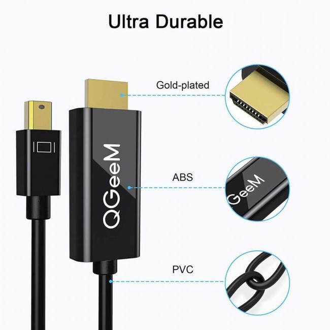 Qgeem QG-HD23 Mini Display Port To HDMI Kablo Qgeem QG-HD23 Mini Display Port To HDMI Kablo