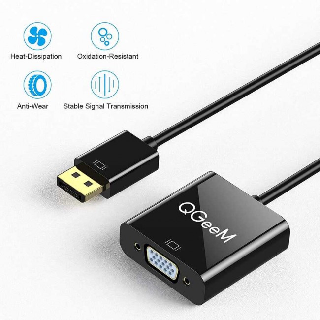 Qgeem QG-HD25 VGA To Display Port Dönüştürücü Qgeem QG-HD25 VGA To Display Port Dönüştürücü