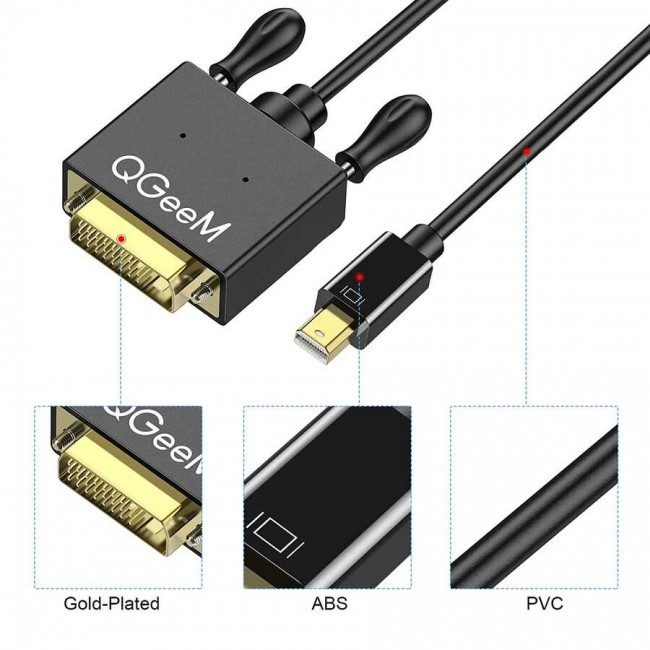 Qgeem QG-HD30 DVI To Mini Display Port Kablo Qgeem QG-HD30 DVI To Mini Display Port Kablo