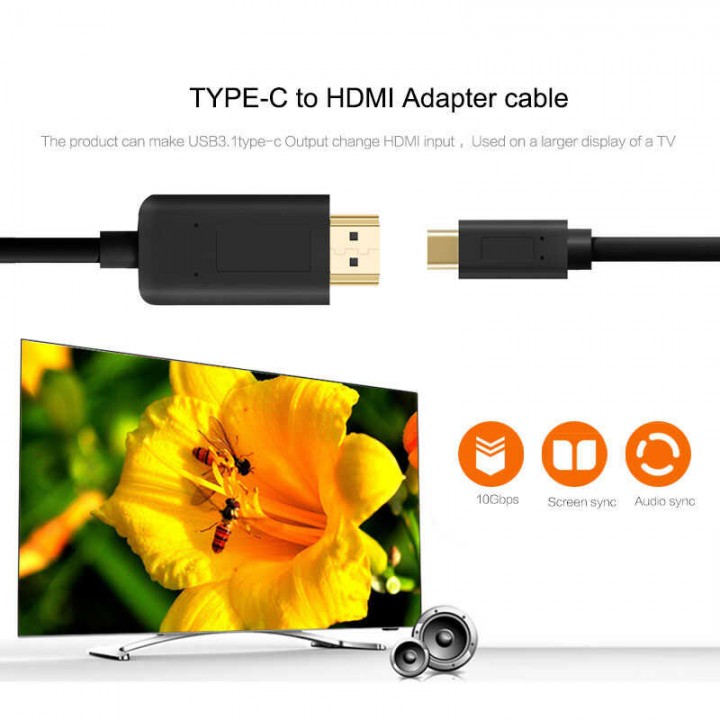 Qgeem QG-UA11 Type-C To HDMI Kablo 1.2M