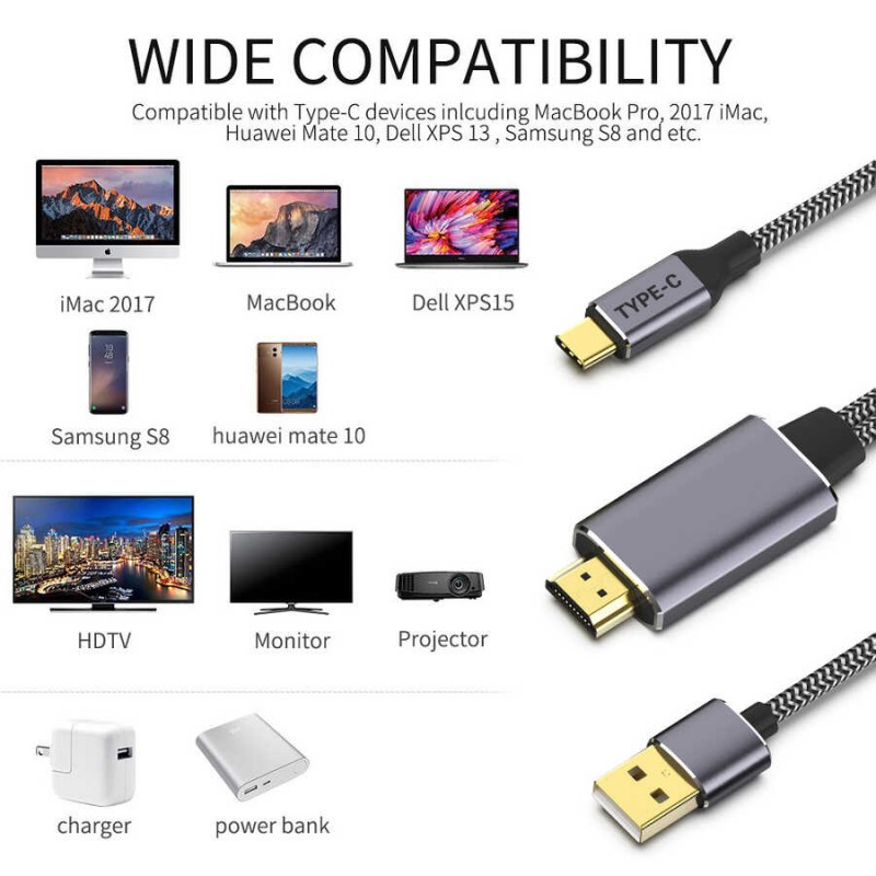 Bal-z Qgeem QG-UA12 Type-C To HDMI 2 in 1 Kablo