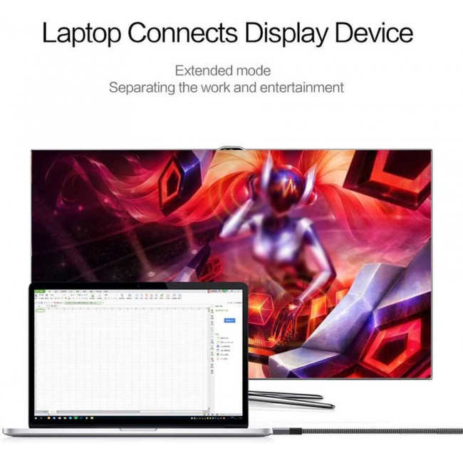 Qgeem QG-UA14 Type-C To Mini Display Port Kablo Qgeem QG-UA14 Type-C To Mini Display Port Kablo