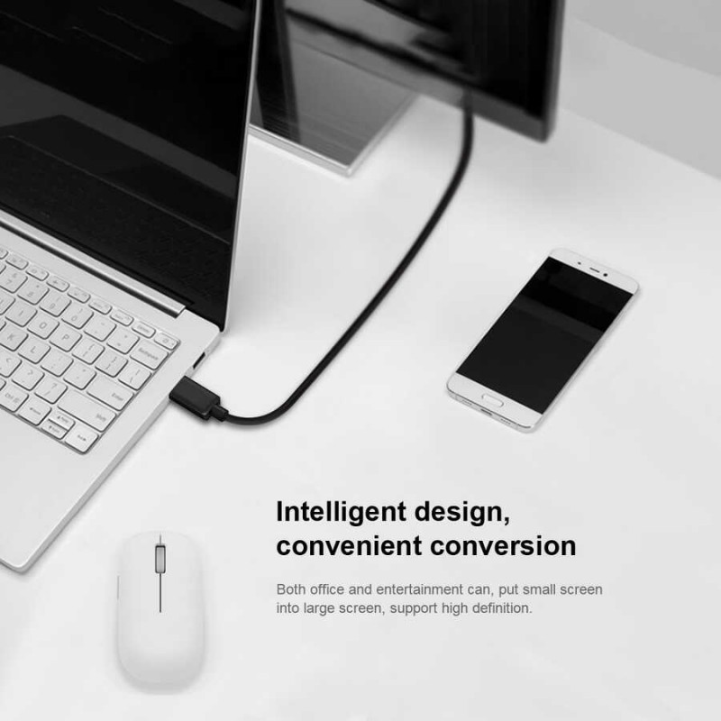 Bal-z Qgeem QG-UA17 Type-C to VGA Adaptörü Yüksek Çözünürlüklü Dönüştürücü Kablo 1080p 60Hz 1.2 Metre