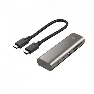 Qgeem QG-UH05 6 İn 1 Type-C Hub 22 Cm Qgeem QG-UH05 6 İn 1 Type-C Hub 22 Cm