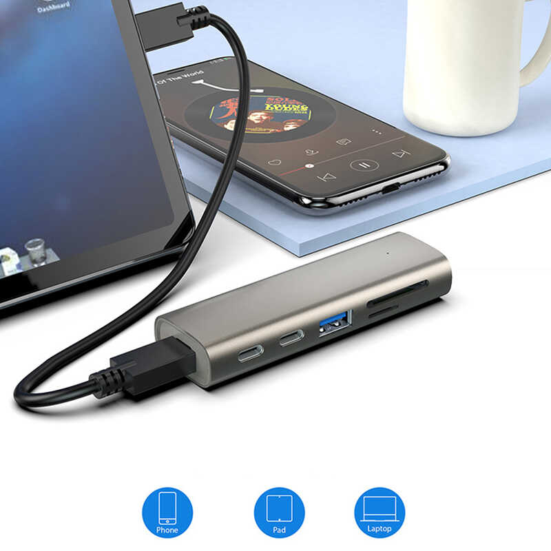 Bal-z Qgeem QG-UH05 6 İn 1 Type-C Hub 22 Cm