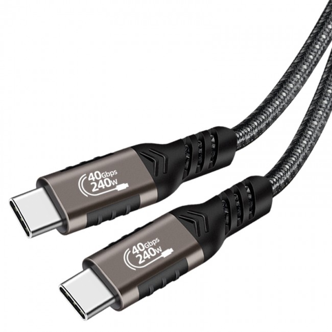 Qgeem QG01 Type-C to Type-C USB4 PD Data Kablosu 240W 40Gbps 8K@60Hz 0.5 Metre Qgeem QG01 Type-C to Type-C USB4 PD Data Kablosu 240W 40Gbps 8K@60Hz 0.5 Metre