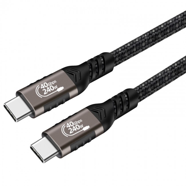 Qgeem QG01 Type-C to Type-C USB4 PD Data Kablosu 240W 40Gbps 8K@60Hz 0.5 Metre Qgeem QG01 Type-C to Type-C USB4 PD Data Kablosu 240W 40Gbps 8K@60Hz 0.5 Metre