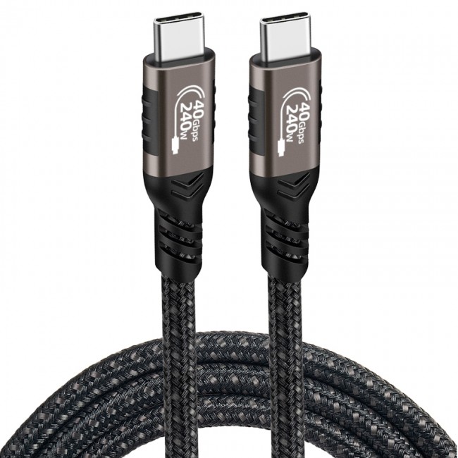 Qgeem QG01 Type-C to Type-C USB4 PD Data Kablosu 240W 40Gbps 8K@60Hz 0.5 Metre Qgeem QG01 Type-C to Type-C USB4 PD Data Kablosu 240W 40Gbps 8K@60Hz 0.5 Metre