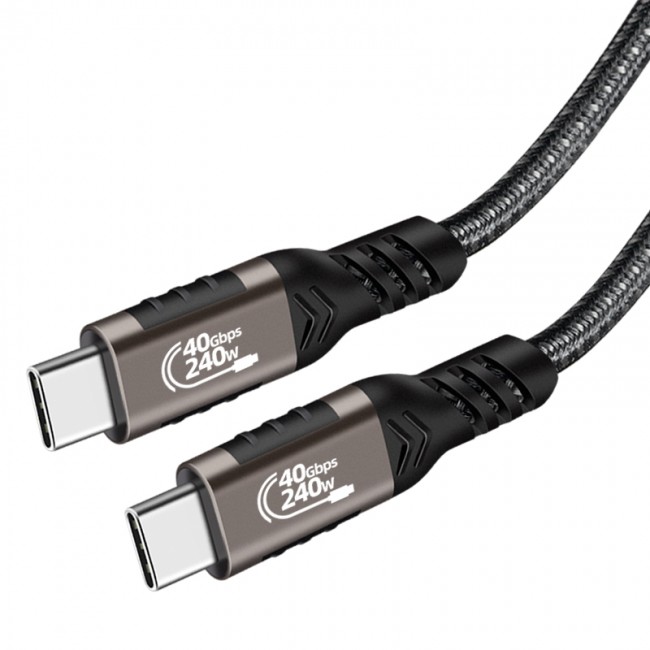 Qgeem QG01 Type-C to Type-C USB4 PD Data Kablosu 240W 40Gbps 8K@60Hz 0.5 Metre Qgeem QG01 Type-C to Type-C USB4 PD Data Kablosu 240W 40Gbps 8K@60Hz 0.5 Metre