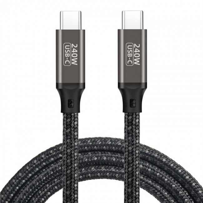 Qgeem QG02 Type-C to Type-C PD3.1 Data Kablosu 240W 480Mbps 0.5 Metre Qgeem QG02 Type-C to Type-C PD3.1 Data Kablosu 240W 480Mbps 0.5 Metre