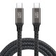 Qgeem QG02 Type-C to Type-C PD3.1 Data Kablosu 240W 480Mbps 1.5 Metre Qgeem QG02 Type-C to Type-C PD3.1 Data Kablosu 240W 480Mbps 1.5 Metre