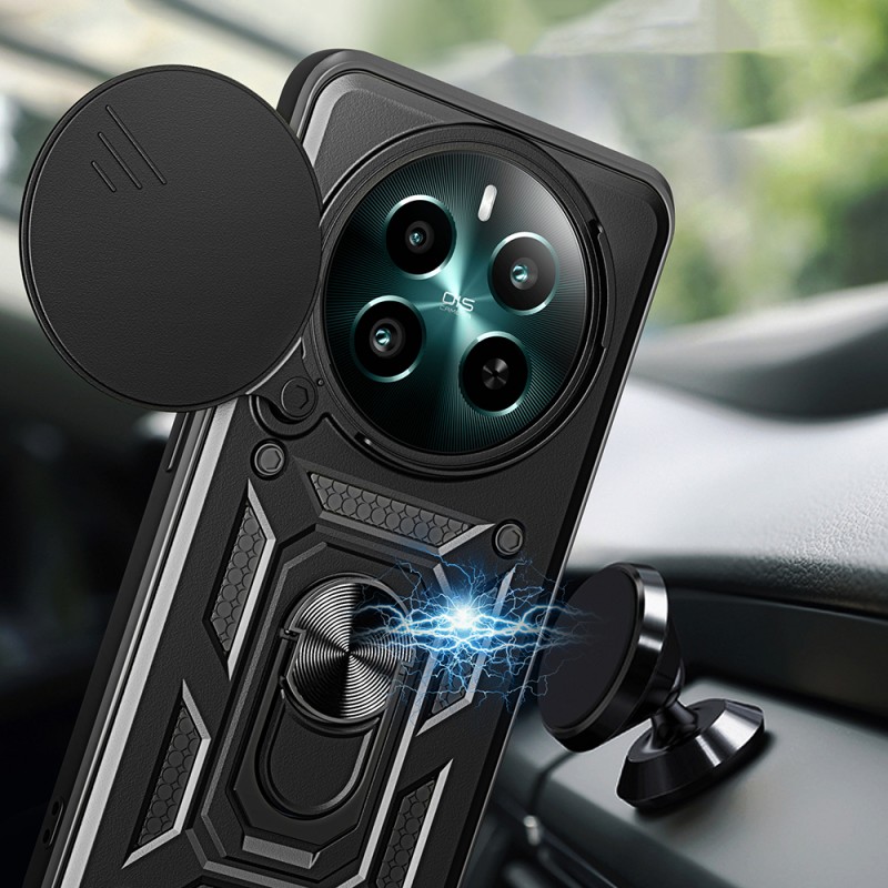 Bal-z Realme 12 Kılıf Magnetik Standlı Kamera Korumalı  Sürgülü Vega Kapak