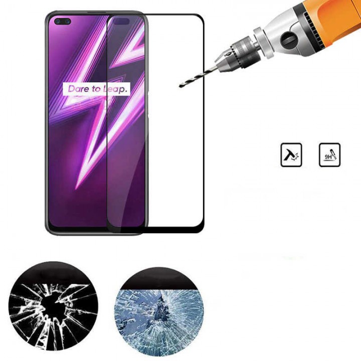 Realme 6 Pro Zore Kenarları Kırılmaya Dayanıklı Cam Ekran Koruyucu