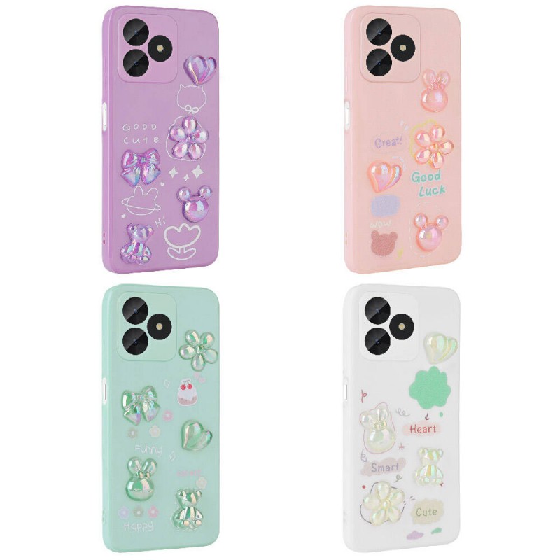 Bal-z Realme C53 Kılıf Kabartma Figürlü Parlak  Toys Silikon Kapak