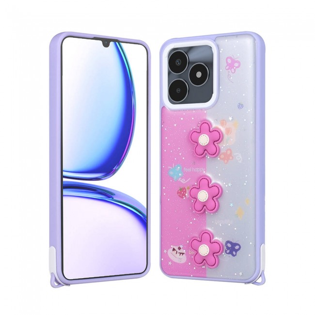 Realme C53 Kılıf Parlayan Simli Kabartma Figürlü Zore Cevze Kapak Realme C53 Kılıf Parlayan Simli Kabartma Figürlü Zore Cevze Kapak