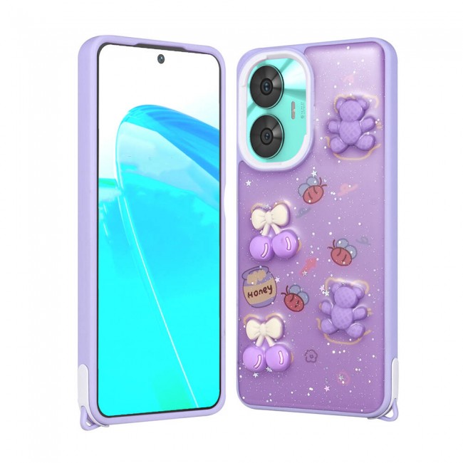 Realme C55 Kılıf Parlayan Simli Kabartma Figürlü Zore Cevze Kapak Realme C55 Kılıf Parlayan Simli Kabartma Figürlü Zore Cevze Kapak