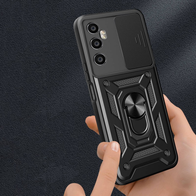 Bal-z Realme C65 4G Kılıf Magnetik Standlı Kamera Korumalı Zore Sürgülü Vega Kapak