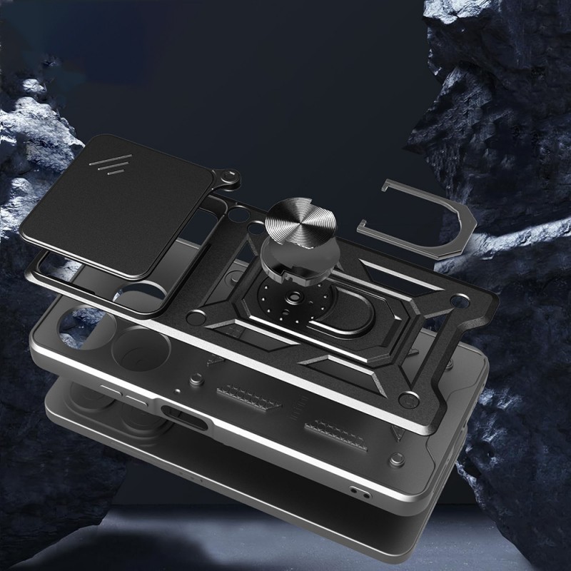 Bal-z Realme Note 60 Kılıf Magnetik Standlı Kamera Korumalı Zore Sürgülü Vega Kapak