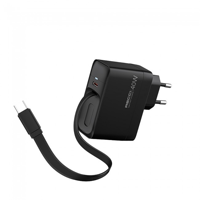 Recci RC102E GaN Teknolojili Hızlı Şarj Başlığı USB-A to Type-C PD 40W Type-C Kablolu Şarj Seti Recci RC102E GaN Teknolojili Hızlı Şarj Başlığı USB-A to Type-C PD 40W Type-C Kablolu Şarj Seti