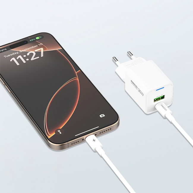 Recci RC107E Type-C PD & USB-A GaN Teknolojili Hızlı Şarj Başlığı 30W Recci RC107E Type-C PD & USB-A GaN Teknolojili Hızlı Şarj Başlığı 30W