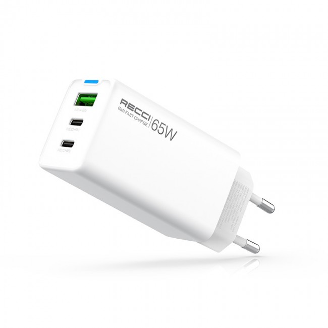 Recci RC109E Type-C PD & USB-A GaN Teknolojili Hızlı Şarj Başlığı 65W Recci RC109E Type-C PD & USB-A GaN Teknolojili Hızlı Şarj Başlığı 65W