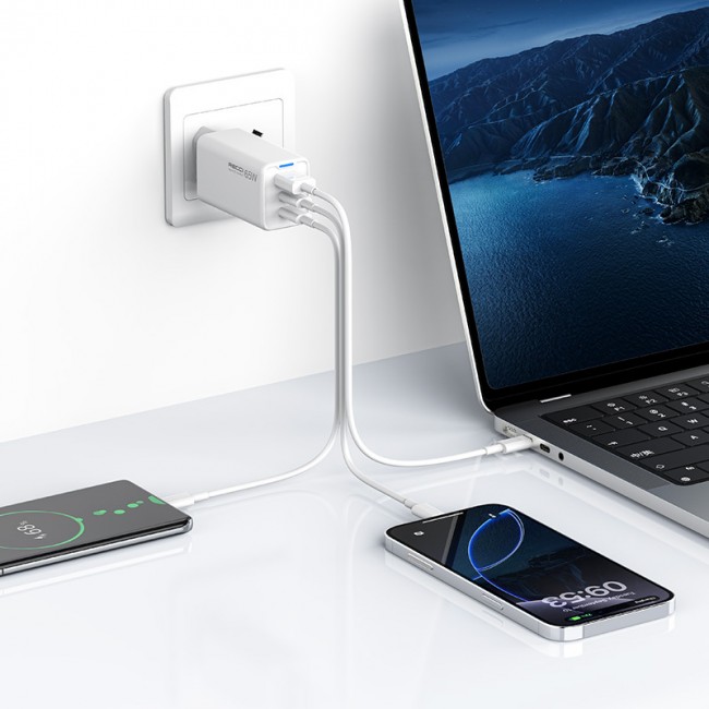 Recci RC109E Type-C PD & USB-A GaN Teknolojili Hızlı Şarj Başlığı 65W Recci RC109E Type-C PD & USB-A GaN Teknolojili Hızlı Şarj Başlığı 65W