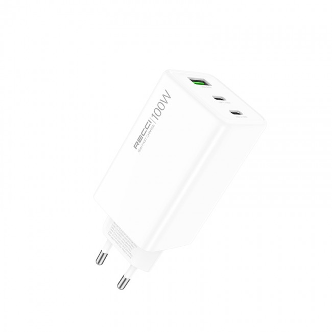 Recci RC110E Type-C PD & USB-A GaN Teknolojili QC3.0 Hızlı Şarj Başlığı 100W Recci RC110E Type-C PD & USB-A GaN Teknolojili QC3.0 Hızlı Şarj Başlığı 100W