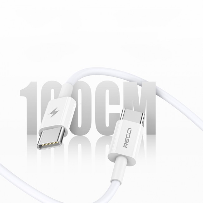 Recci RC77E GaN Teknolojili Hızlı Şarj Başlığı Type-C to Type-C PD 30W Kablolu Şarj Seti Recci RC77E GaN Teknolojili Hızlı Şarj Başlığı Type-C to Type-C PD 30W Kablolu Şarj Seti